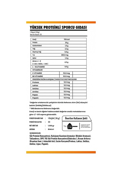 Premium Whey Protein 1000 Gr Diğer