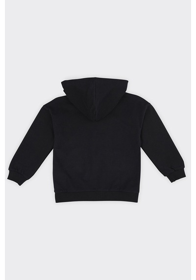 Unisex Çocuk Fermuarlı Siyah Sweatshirt 17013617