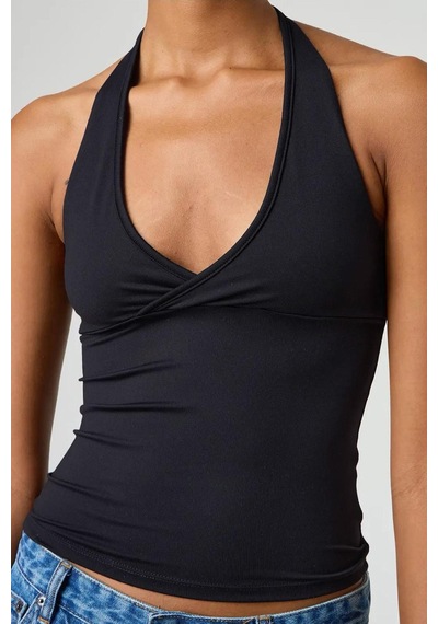 Seeh Siyah Boynu Bağlamalı Body Sh223