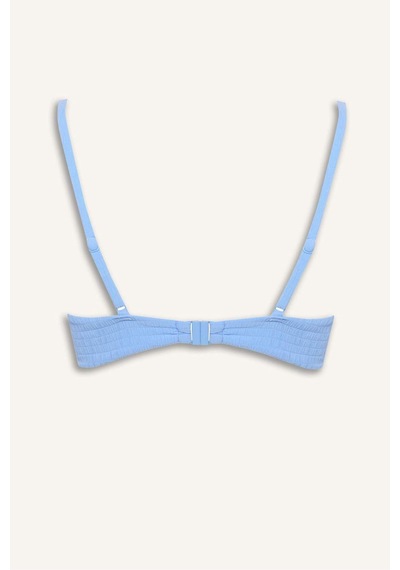 Defacto Regular Fıt Kırışık Dokulu Kumaş Mavi Bikini Üstü G3996ax26smbe552 Mavi-be552