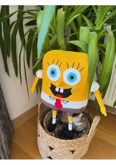 Dev Sünger Bob Sponge Bob AMİGURUMİ 35 CM