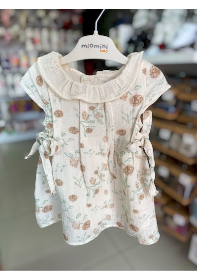 Babydoll Elbise Pallone Bej Açık Bej
