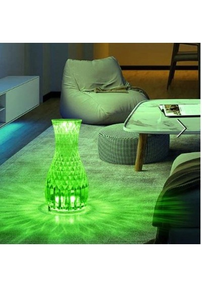 Akrilik Lamba Led Sürahi Formlu Usb Şarj Edilebilir Kumandalı 16 Farklı Işık Modlu Masa Üstü Kristal .