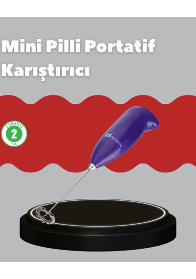 Frappe Ve Cappuccino Maker Taşınabilir Pilli Köpürtücü Mikser 0029