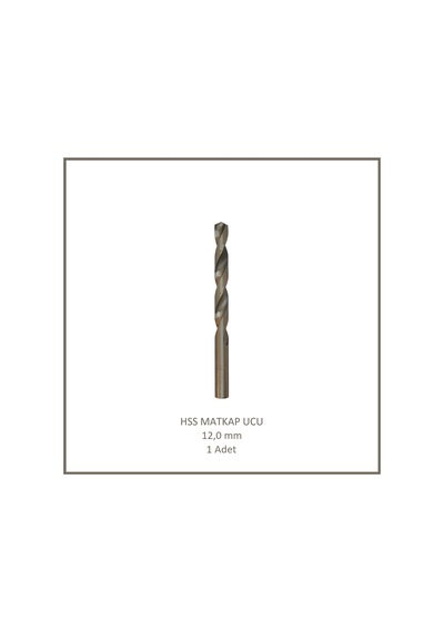 Hss Matkap Ucu 12 Mm, Metal, Ahşap, Plastik İçin 1 Adet