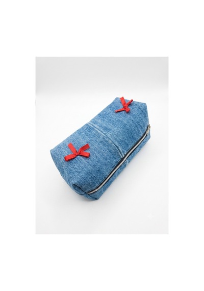 Cıny Denim Fiyonklu Pinterest Makyaj Çantası Tb041