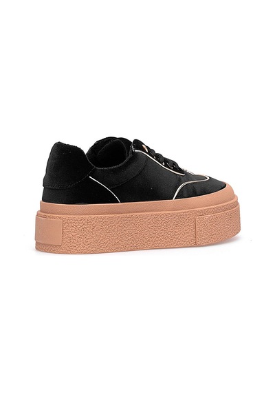Guja 25k330 Kadın Hakiki Deri Klasik Sneaker Siyah Siyah