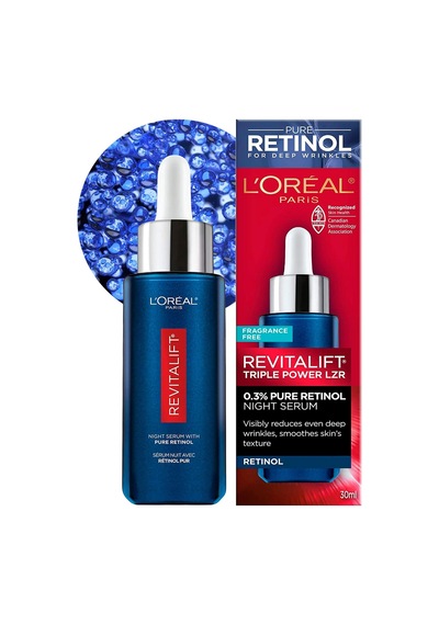 'l'oreal Paris Revitalift Triple Power Lzr Retinol Gece Serumu Yüz İçin,%0,3 Saf Retinol İçeren, Cildi Nemlendirir Ve Derin Kırışıklıkları Giderir, Tüm Cilt Tipleri İçin, 30 Ml