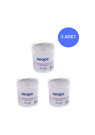 Keops 100lü Pamuklu Kulak Çubuğu 3 X 100'lü
