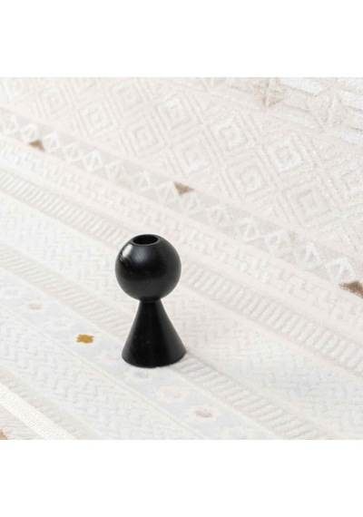 Beyaz Çok Renkli Etnik Şerit Desenli Modern Halı - Nd15502ms
