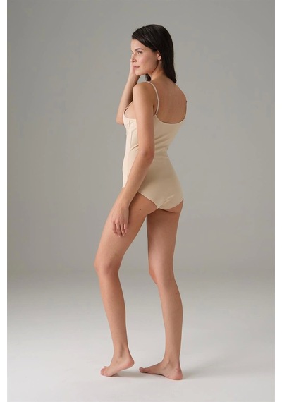 Kadın Ten Dikişsiz İnce Askılı İnvizible Body 12123 Ten