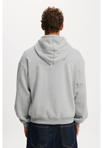 Madmext Boyalı Gri Kapüşonlu Kanguru Cep Erkek Sweatshirt E7169 Boyalı Gri