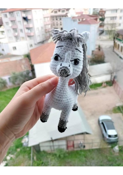 Amigurumi Beyaz At Oyuncak At Doru Atı Demirkır