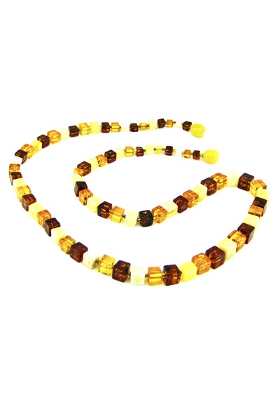 Ambergold Kehribar Kolye Küp Kesim Damla Kehribardan Kly311 Çok Renkli