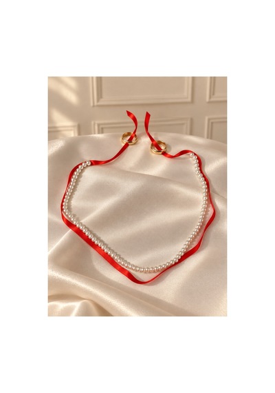 Kırmızı Nişan Söz Yüzük Kurdelesi ,incili, Gelin Damat Nişan Söz Bride Kırmızı - 921790363