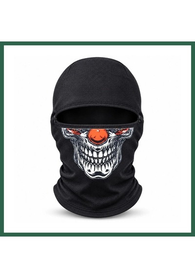 Bezos Unisex Şık Palyaço Desenli Balaklava Kışlık Tam Yüz Maske Termal Nefes Alan Esnek Kask Altı Boyunluk Bzs01 Siyah
