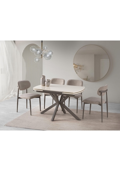 Anka Krem Polo Lak Panel Mutfak Masa Sandalye Takımı 80x120 Krem