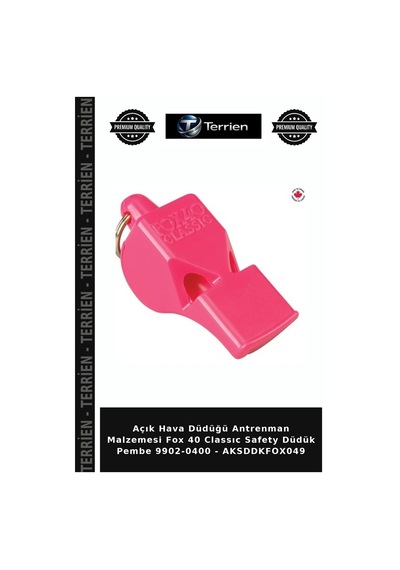Açık Hava Düdüğü Antrenman Malzemesi Fox 40 Classıc Safety Düdük Pembe 9902-0400 - Aksddkfox049