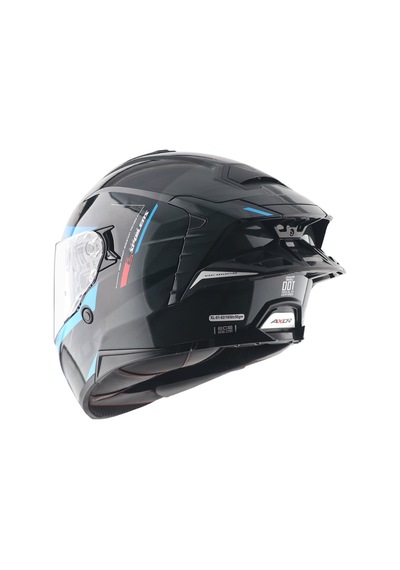 Axor Brutale Kryptıc Full Face Kapalı Kask Parlak Mavi - Siyah