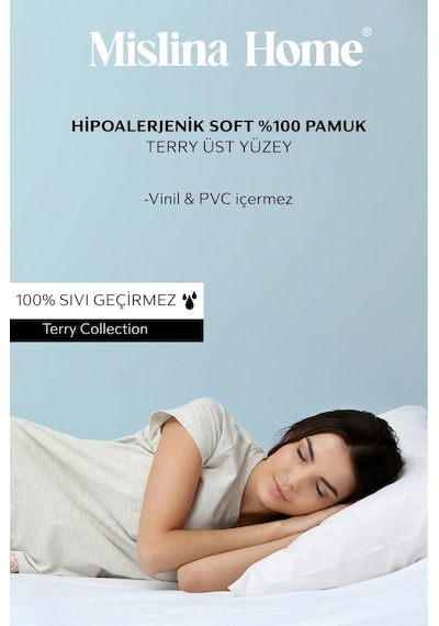 Terry Cotton Pamuklu Sıvı Geçirmez Fitted Full Kenar Tek - Çift Kişilik Çocuk Yatak Koruyucu Alezi