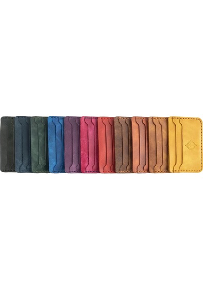 Twingold İsme Özel Yatay Kartlık - %100 Rainbow Deri - A011001 - Kırmızı Kırmızı