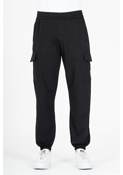 Maraton Sportswear Oversize Erkek Ribana Paça Basic Siyah Eşofman Altı 22396-siyah Siyah