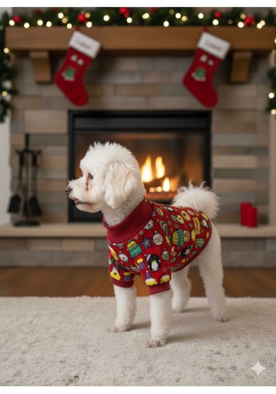 Kedi - Köpek İçi Şardonlu - Boğazlı Kışlık Sweat - Kıyafet - Mont - Yelek - Yağmurluk