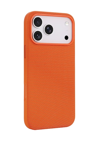 Maks Technology Apple Uyumlu iPhone 17 Pro Max Kılıf M-safe Şarj Özellikli Kumaş Tasarımlı Mkst Miami Sert Pc Kapak - Turuncu