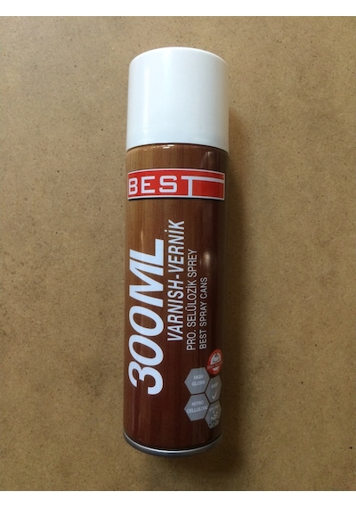 Best Selülozik Sprey Ahşap Metal Vernik 300 Ml Ceviz Renk