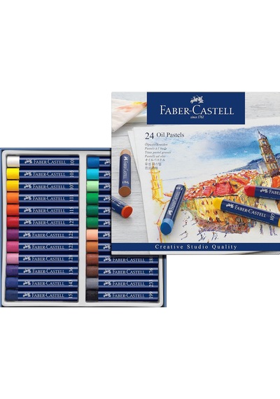 Faber Castell Black Edition 24 Renk Kuru Boya Ve Creative Studio 24'lü Yağlı Pastel İkisi Birarada Set Çok Renkli