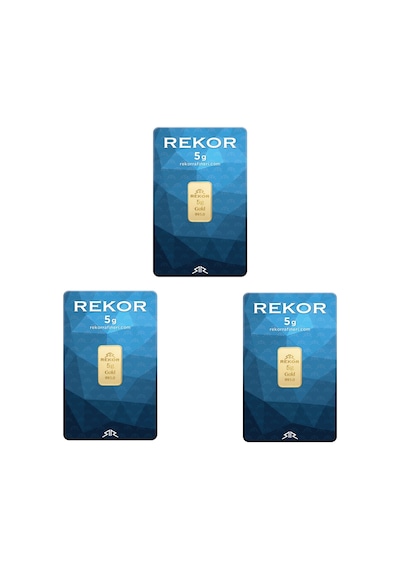 3 Adet 5 Gr 24 Ayar Altın 995 Rekor