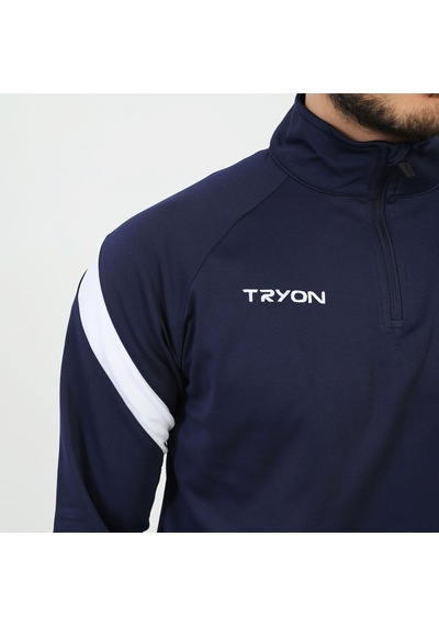Lacivert - Beyaz Tryon Erkek Futbol Antrenman Sweatshirt Evo Pro 001