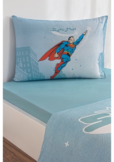 Özdilek Superman Hero Tek Kişilik Lisanslı Lastikli Çarşaf Çocuk Nevresim Takımı Mint