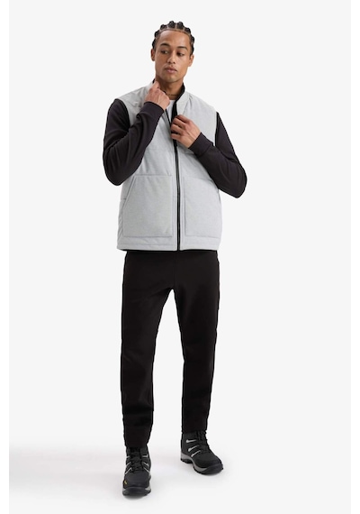 Defacto Regular Fit Dik Yaka Fermuarlı Cepli Yelek E8777ax25augr360 Gri