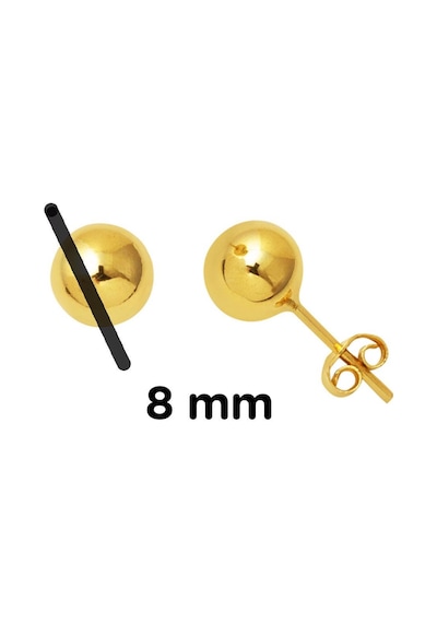 Bilezikci 14 Ayar Altın Top Küpe 8 mm. 14SMR11KP1