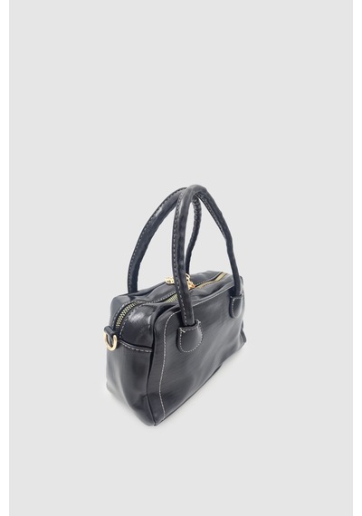 Wuclo Suera Ayıcık Charmlı Günlük Mini Tote Çapraz Askılı El Ve Kol Çantası Siyah