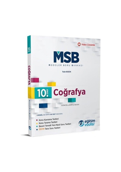 10.Sınıf Coğrafya Msb Modüler Soru Bankası -  Eğitim Vadisi