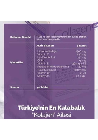 Collagen Forte Platinum Premium 3 Tip Kolajen Hyalüronik Asit 90 Tablet