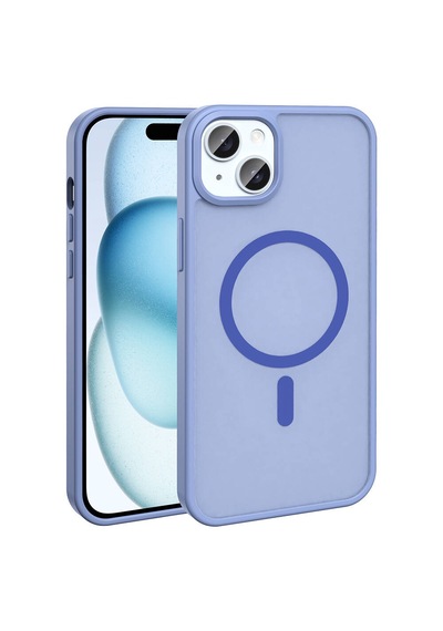 Apple Uyumlu iPhone 13/14 Kılıf M-safe Şarj Özellikli Mat Arka Yüzey Zore Sio Kapak Lila