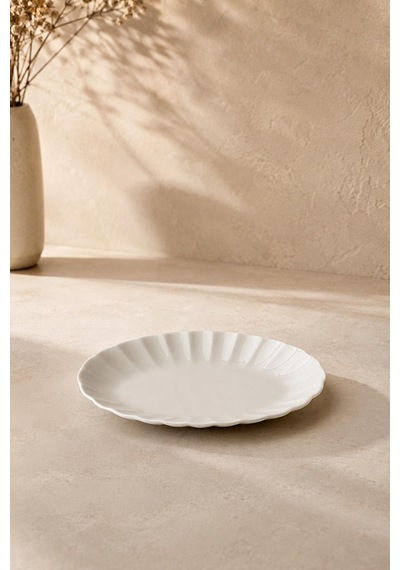 Perla Porselen Kayık Tabak 21 Cm Ekru