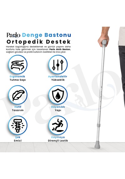Denge Bastonu- Kaymaya Dirençli Ayarlanabilir Baston Hafif Yüksek Kalite Yürüme Bastonu