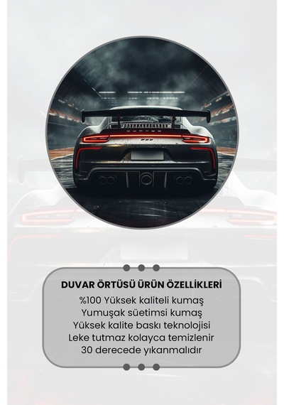 Yarış Pisti Araba Desenli Duvar Halısı Duvar Örtüsü Tapestry Süet Dokulu Kumaş