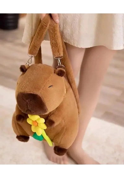 Capybara Peluş Çanta Sevimli Yumuşak Sırt Çantası 30cm