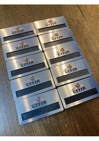 Yaka Kartı İsimlik Metal 10 Adet Mıknatıslı Logo Baskılı Premium 01