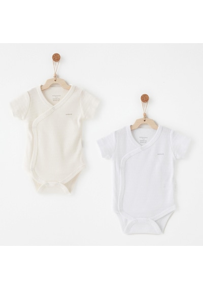 Andywawa Bebek Zıbın Body 2 Parça Anw-ac26763 Ekru - Beyaz