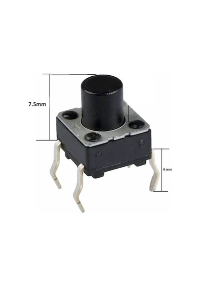Koodmax-Push Button Buton Tach Switch 6X6 10'Lu Paket - Farklı Boyutlar 6X6 9Mm