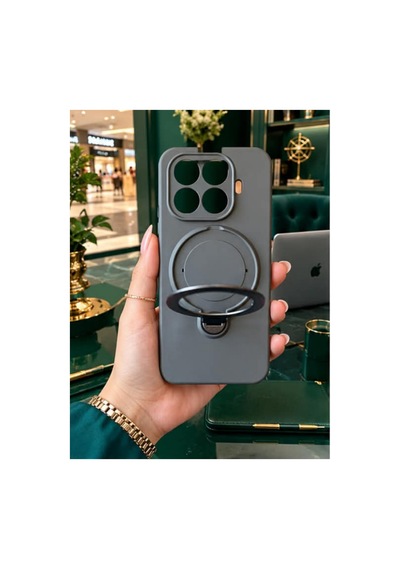 Mi 15 T Pro İle Uyumlu 360 Derece Dönebilen Kalın Metal Magsafe Halka Stantlı İçi Kadife Korumalı Ultra Lüx Premium Silikon Kılıf Gri Mi 15 T Pro İle Uyumlu 360 Derece Dönebilen Kalın Metal Magsafe Halka Stantlı İçi Kadife Korumalı Ultra Lüx Premium Silikon Kılıf Gri