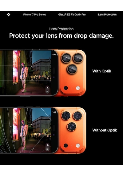 İphone 17 Pro/pro Max / 16 Pro/16 Pro Max / 15 Pro/15 Pro Max İle Uyumlu Kamera Lens Koruyucu Cam Kolay Kurulum Glas.tr Ez Fit Optik Pro 2 Adet Orange - Agl10123