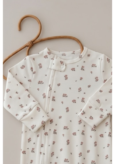 Oh La La Koala Ekru Baby Fluff Serisi Fermuarlı Tulum