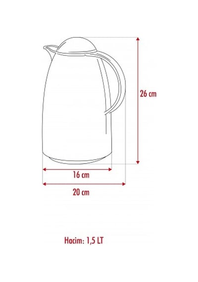 1.5 Lt Isı Yalıtımlı Çay Ve Soğuk Su Termosu Şeffaf 12 Saat Sıcak Tutar& İçi Camdır Beyaz - Şeffaf